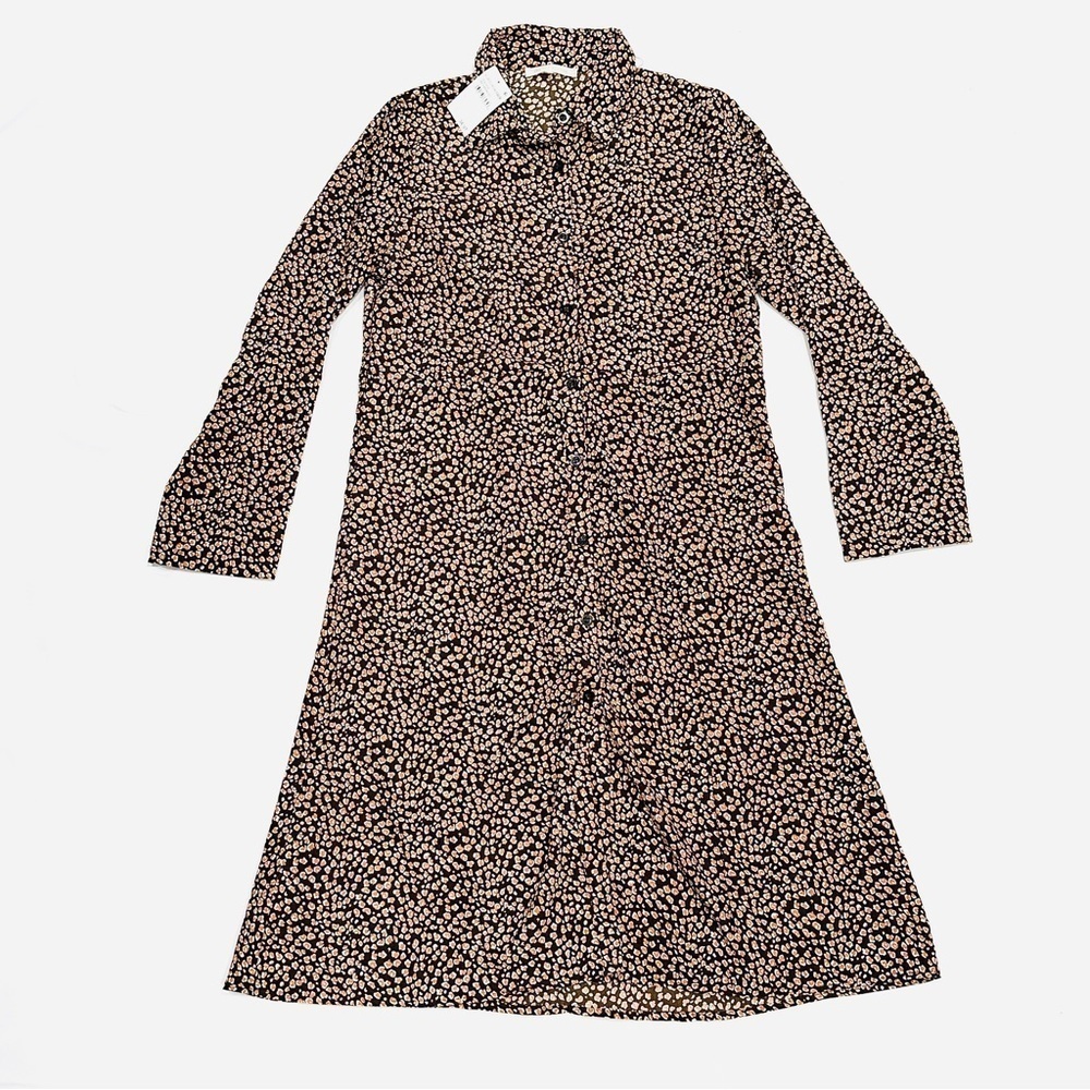 NWT SEE THE SHADES Long Sleeve Animal Print Button Up Dress